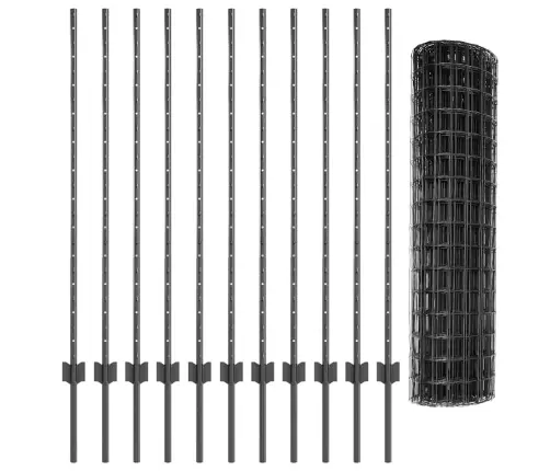 Eiropas Žogs Ar 22 U Stabiem Pelēks 1,2X25 M Tērauds Vidaxl