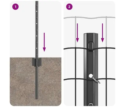 Tvora Su Stulpais Pilka 0,4 X 25 M Plienas Ir Pvc