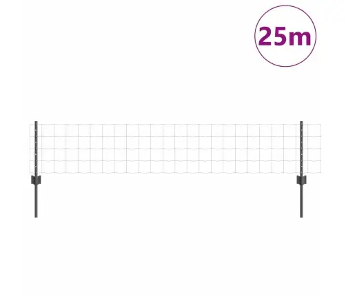 Tvora Su Stulpais Pilka 0,4 X 25 M Plienas Ir Pvc