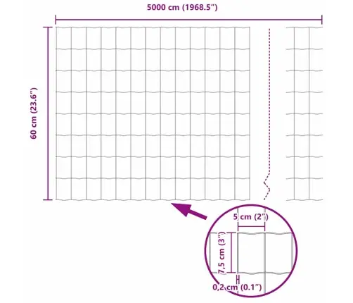 Eiro Žogs Ar 22 U Stabiem Pelēks 0,6X50 M Tērauds Vidaxl