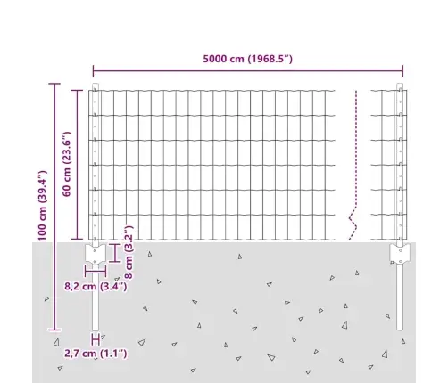 Aed Koos Postidega Hall 0.6 X 50 M Teras