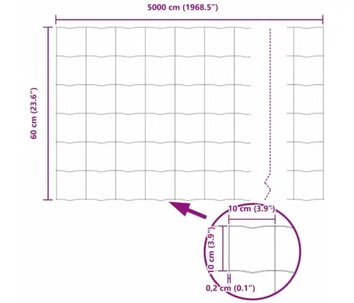 Eiropas Žogs Ar 22 U Stabiem Pelēks 0,6X50 M Tērauds Vidaxl