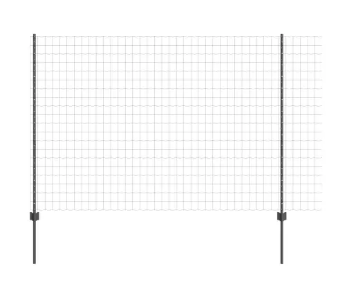 Euro Žogs Ar 10 U Stabiem Pelēkā Krāsā 1,5X10 M Tērauds Vidaxl