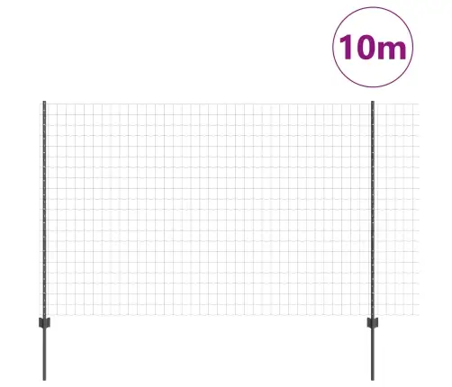 Euro Žogs Ar 10 U Stabiem Pelēkā Krāsā 1,5X10 M Tērauds Vidaxl