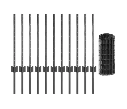 Tvora Su Stulpais Pilka 0.6 X 25 M Plienas