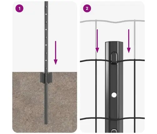 Tvora Su Stulpais Pilka 0.6 X 25 M Plienas
