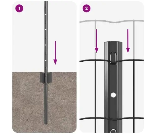 Tvora Su Stulpais Pilka 0,8 X 25 M Plienas