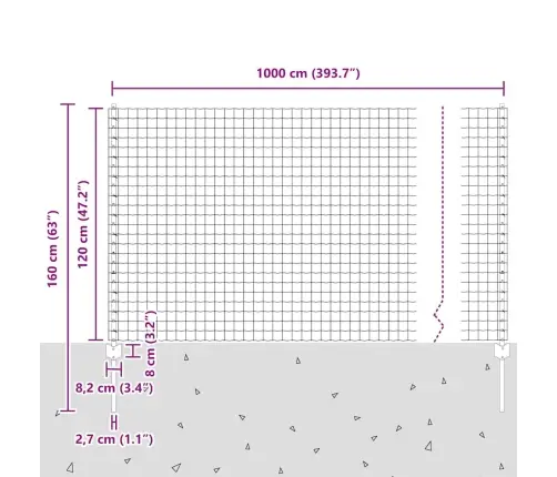 Aed Ja Post Hõbedane 1,2 X 10 M Teras
