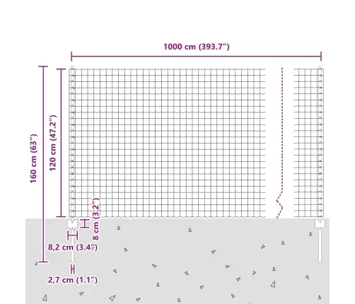 Aed Ja Post Hõbedane 1,2 X 10 M Teras
