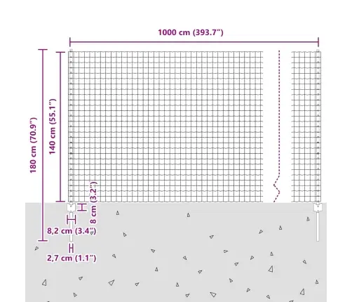 Aed Ja Post Hõbedane 1,4 X 10 M Teras