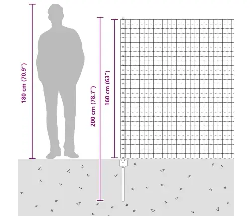 Aed Koos Postiga Hõbedane 1,6 X 10 M Teras