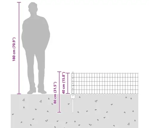 Aed Koos Postiga Hõbedane 0,4 X 10 M Teras