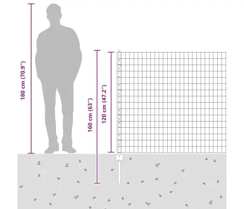 Tvora Su Stulpais Sidabro 1,2 X 10 M Plienas