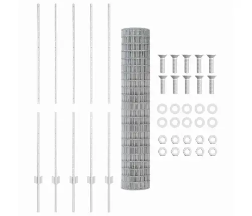 Aed Koos Postidega Hõbedane 1.4 X 10 M Teras Aed Koos Postidega Hõbedane 1.4 X 10 M Teras