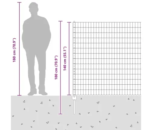 Eiro Žogs Ar 10 U Stabiem Sudraba 1,4X10 M Tērauds Vidaxl