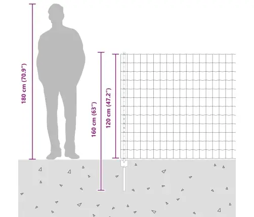 Aed Koos Postiga Hõbedane 1,2 X 10 M Teras
