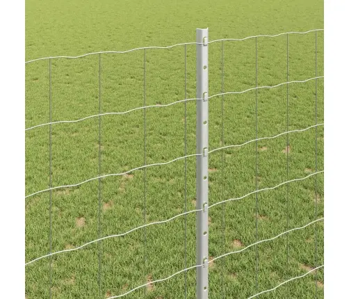 Eiro Žogs Ar 10 U Stabiem Sudraba 1,4X10 M Tērauds Vidaxl Eiro Žogs Ar 10 U Stabiem Sudraba 1,4X10 M Tērauds Vidaxl