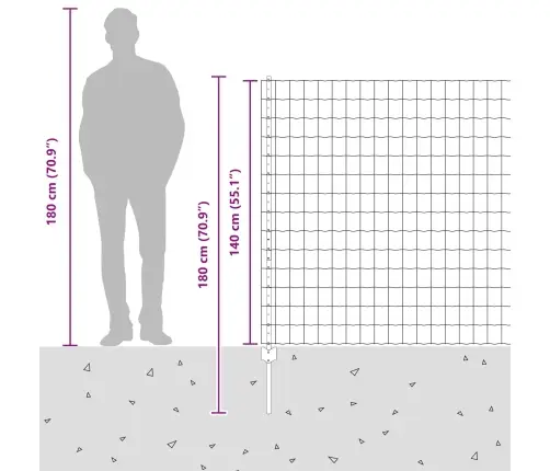 Eiro Žogs Ar 10 U Stabiem Sudraba 1,4X10 M Tērauds Vidaxl