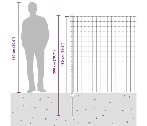 Eiropas Žogs Ar 10 U Stabiem Sudrabs 1,5X10 M Tērauds Vidaxl