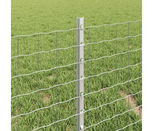 Eiro Žogs Ar 11 U Stabiem Sudraba 0,4X25 M Tērauds Vidaxl