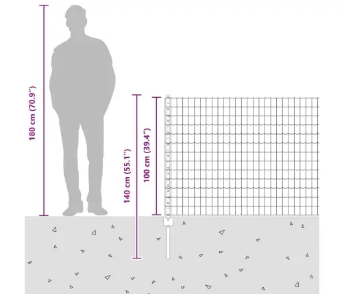 Eiro Žogs Ar 22 U Stabiem Sudraba 1X25 M Tērauds Vidaxl