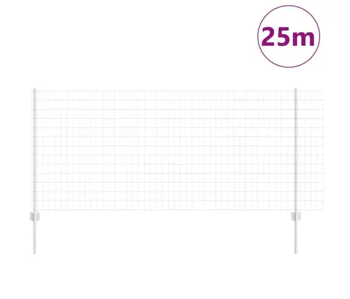 Eiro Žogs Ar 22 U Stabiem Sudraba 1X25 M Tērauds Vidaxl