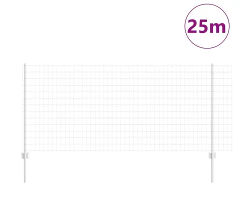 Eiro Žogs Ar 22 U Stabiem Sudraba 1X25 M Tērauds Vidaxl