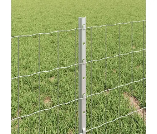 Eiro Žogs Ar 11 U Stabiem Sudrabs 0,4X25 M Tērauds Vidaxl