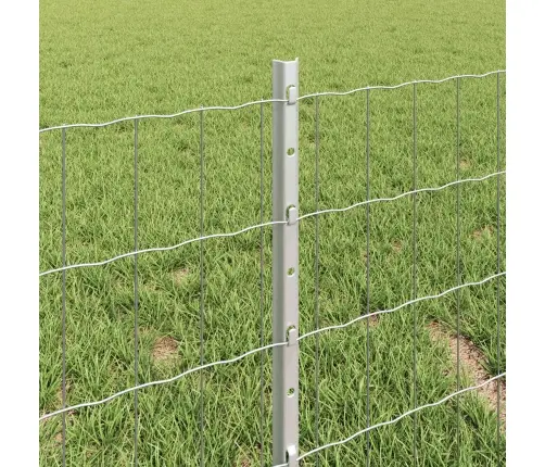 Eiro Žogs Ar 11 U Stabiem Sudrabs 0,4X25 M Tērauds Vidaxl