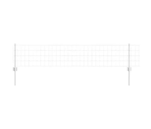 Euro Žogs Ar 11 U Stabiem Sudrabs 0,4X25 M Tērauds Vidaxl