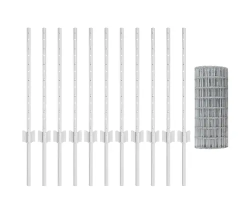 Aed Koos Postidega Hõbedane 0.6 X 25 M Teras Aed Koos Postidega Hõbedane 0.6 X 25 M Teras