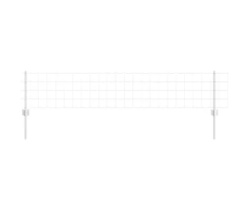Euro Žogs Ar 11 U Stabiem Sudrabs 0,4X25 M Tērauds Vidaxl