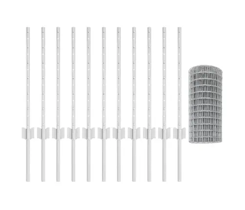 Eiropas Žogs Ar 11 U Stabiem Sudraba 0,6X25 M Tērauds Vidaxl