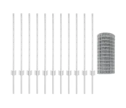 Aed Koos Postidega Hõbedane 0.8 X 25 M Teras