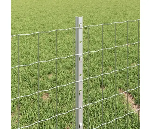 Eiropas Žogs Ar 22 U Stabiem Sudrabs 0,4X50 M Tērauds Vidaxl