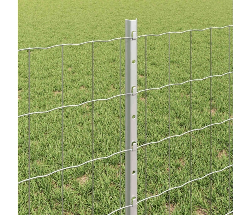 Eiropas Žogs Ar 11 U Stabiem Sudrabains 0,6X50 M Tērauds Vidaxl