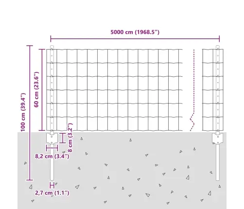 Aed Ja Post Hõbedane 0,6 X 50 M Teras