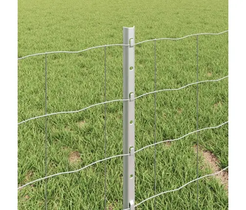 Eiropas Žogs Ar 11 U Stabiem Sudrabs 0.4 X 50 M Tērauds Vidaxl