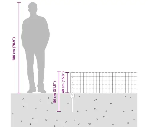 Aed Koos Postiga Hõbedane 0,4 X 10 M Teras