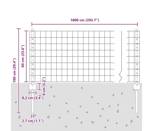 Eiropas Žogs Ar 5 U Stabiem Sudrabs 0,6X10 M Tērauds Vidaxl