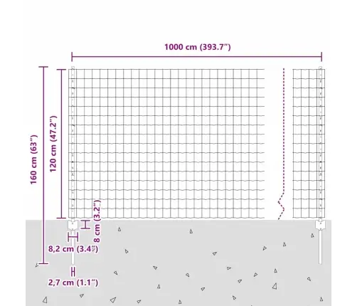 Aed Ja Post Hõbedane 1,2 X 10 M Teras