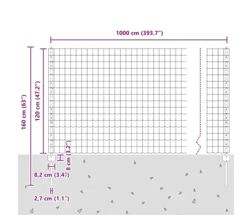 Aed Ja Post Hõbedane 1,2 X 10 M Teras