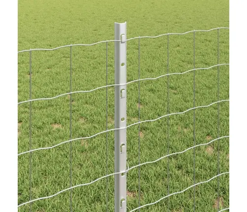 Eiropas Žogs Ar 11 U Stabiem Sudrabainā 0,8X25 M Tērauds Vidaxl