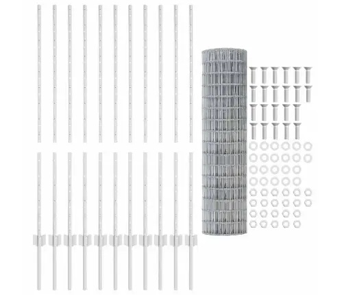 Eiro Žogs Ar 22 U Stabiem Sudraba 1,2X25 M Tērauds Vidaxl