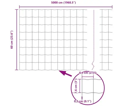 Euro Žogs Ar 22 U Stabiem, Sudrabains, 0,6X50 M, Tērauds Vidaxl