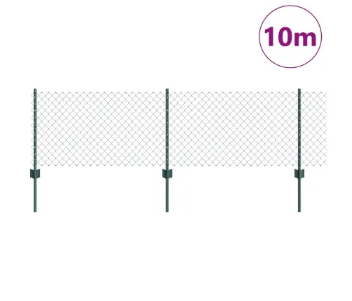 Tvora Su Stulpais Žalia 0,6 X 10 M Plienas Ir Pvc