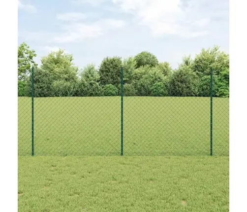 Ķēdes Žogs Ar 10 U Stabiem Zaļš 1.2X10 M Tērauda Vidaxl Ķēdes Žogs Ar 10 U Stabiem Zaļš 1.2X10 M Tērauda Vidaxl