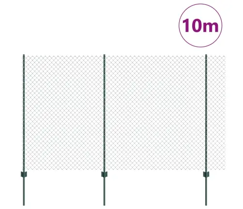 Tvora Su Stulpais Žalia 1,5 X 10 M Plienas Ir Pvc