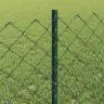 Ķēdes Posmu Žogs Ar 10 U Stabiem Zaļš 0.6X10 M Tērauds Vidaxl