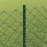 Ķēdes Žogs Ar 10 U Stabiem Zaļš 0.8X10 M Tērauds Vidaxl